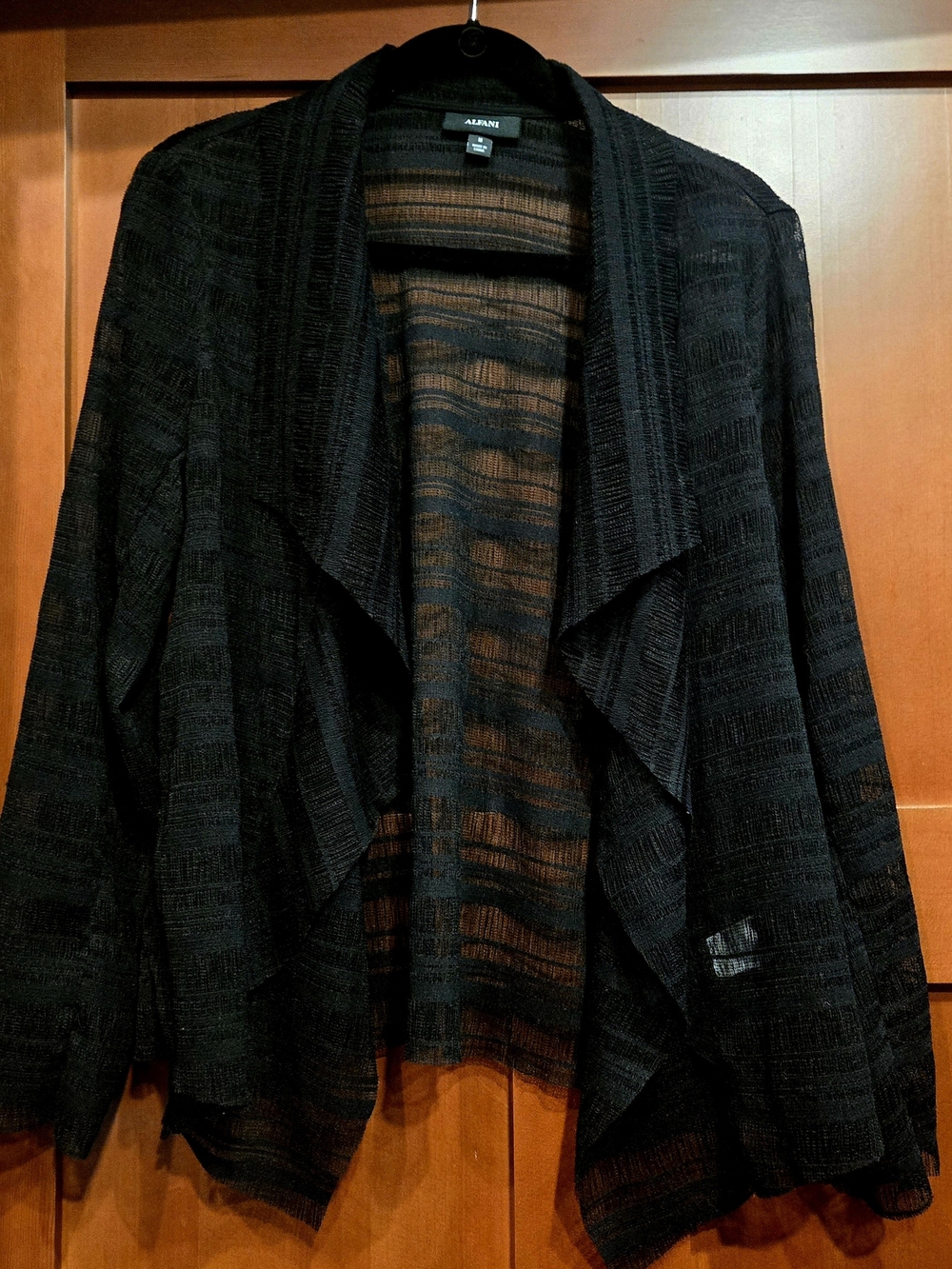 Alfani Women's Black Lightweight Open-Front Cardigan Sweater